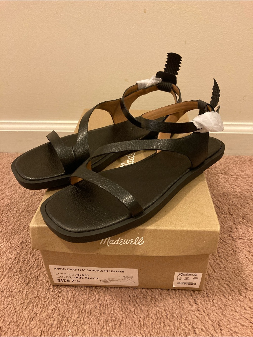 Madewell mabel asymmetric strap sandals